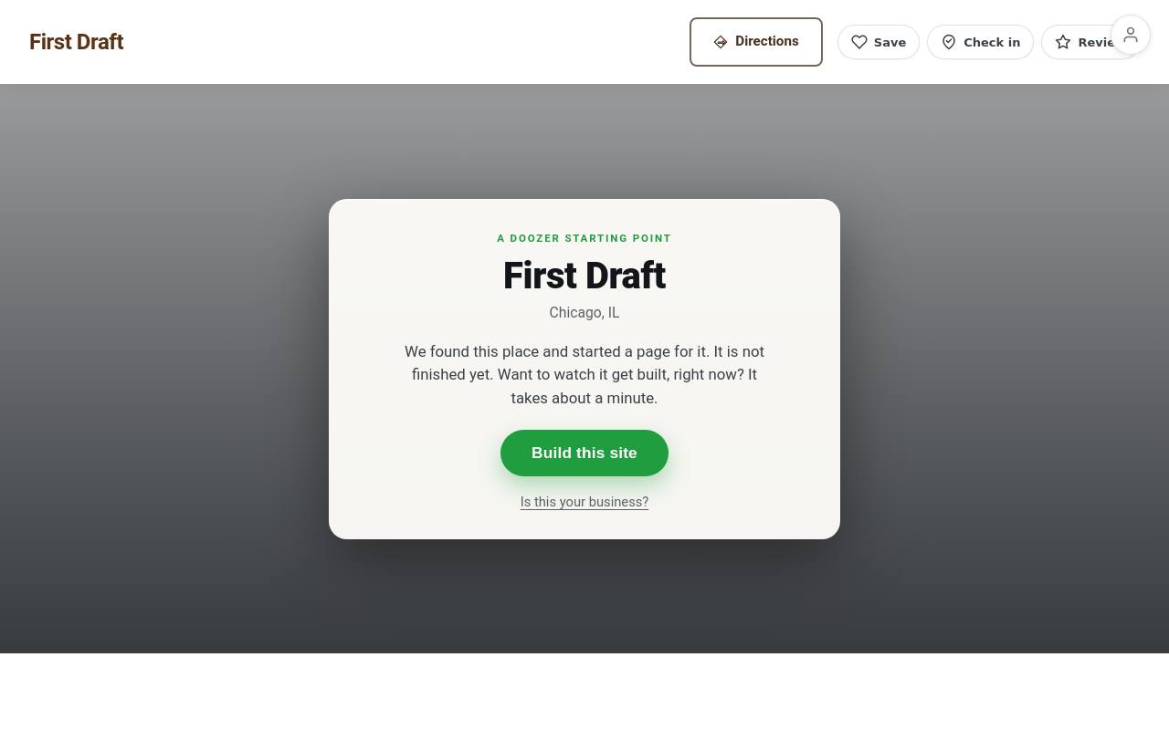 Preview of your live website