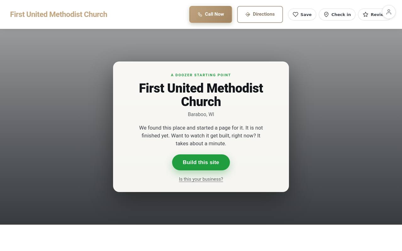 Preview of your live website