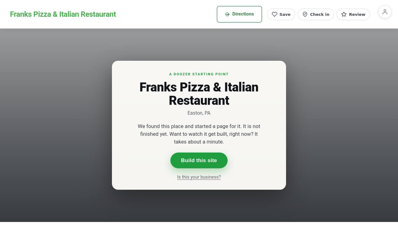 Preview of your live website