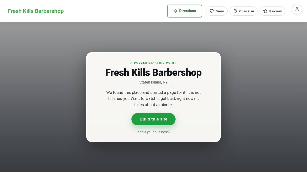 Preview of your live website