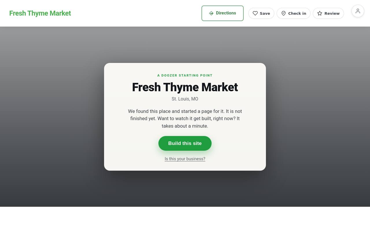 Preview of your live website