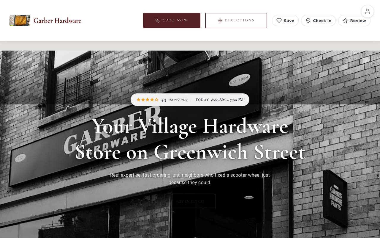 Preview of your live website