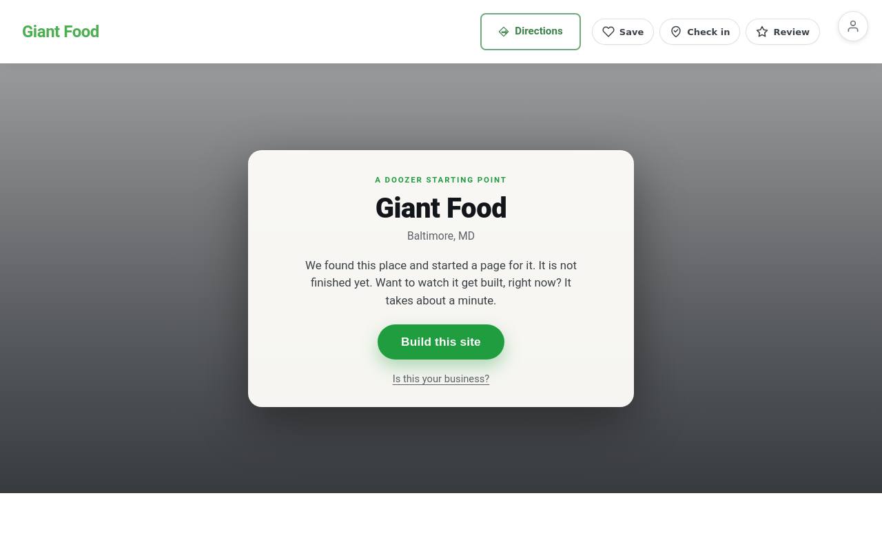 Preview of your live website