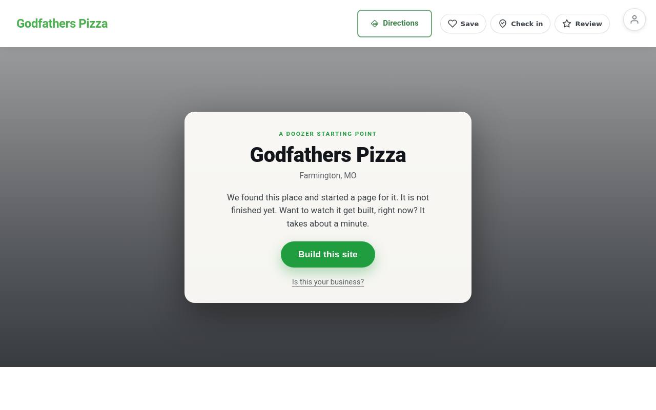 Preview of your live website