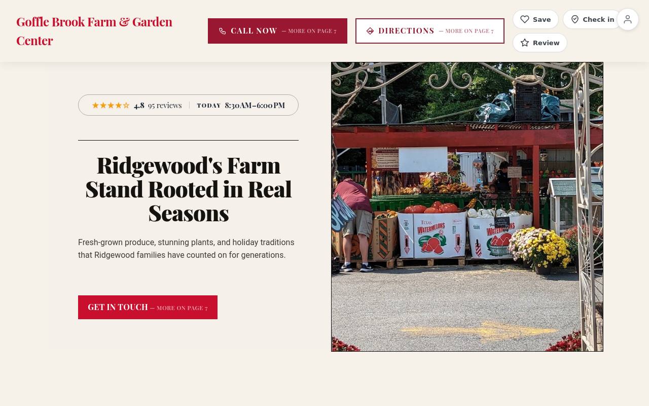 Preview of your live website