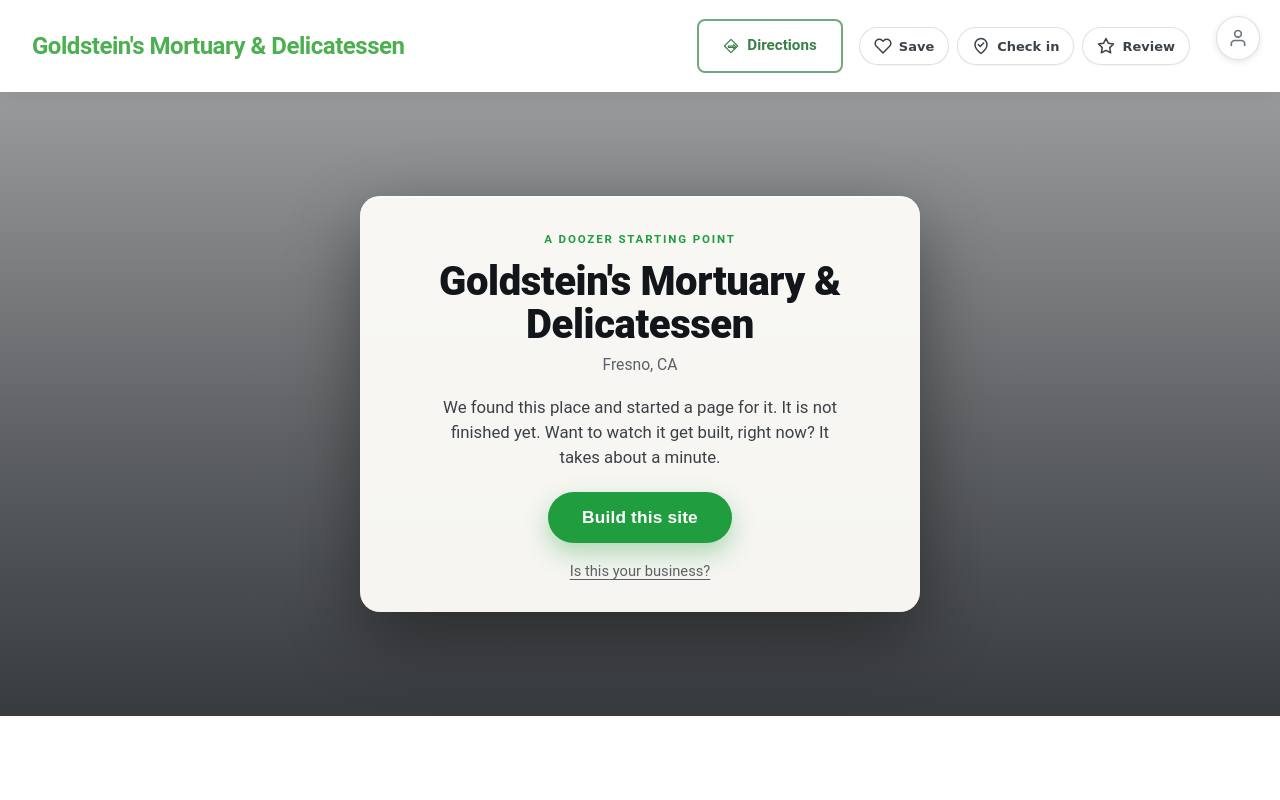 Preview of your live website