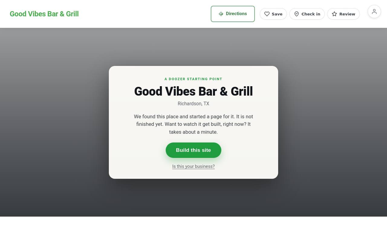 Preview of your live website