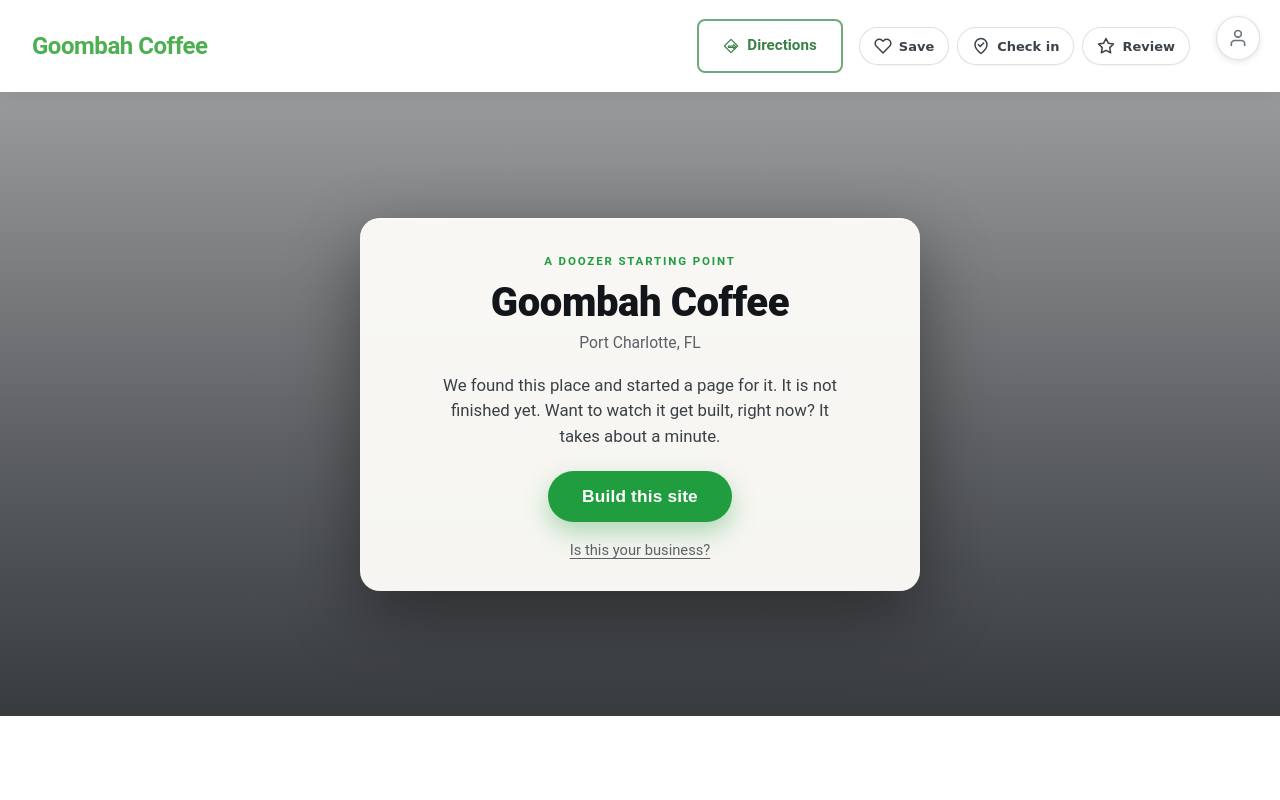 Preview of your live website