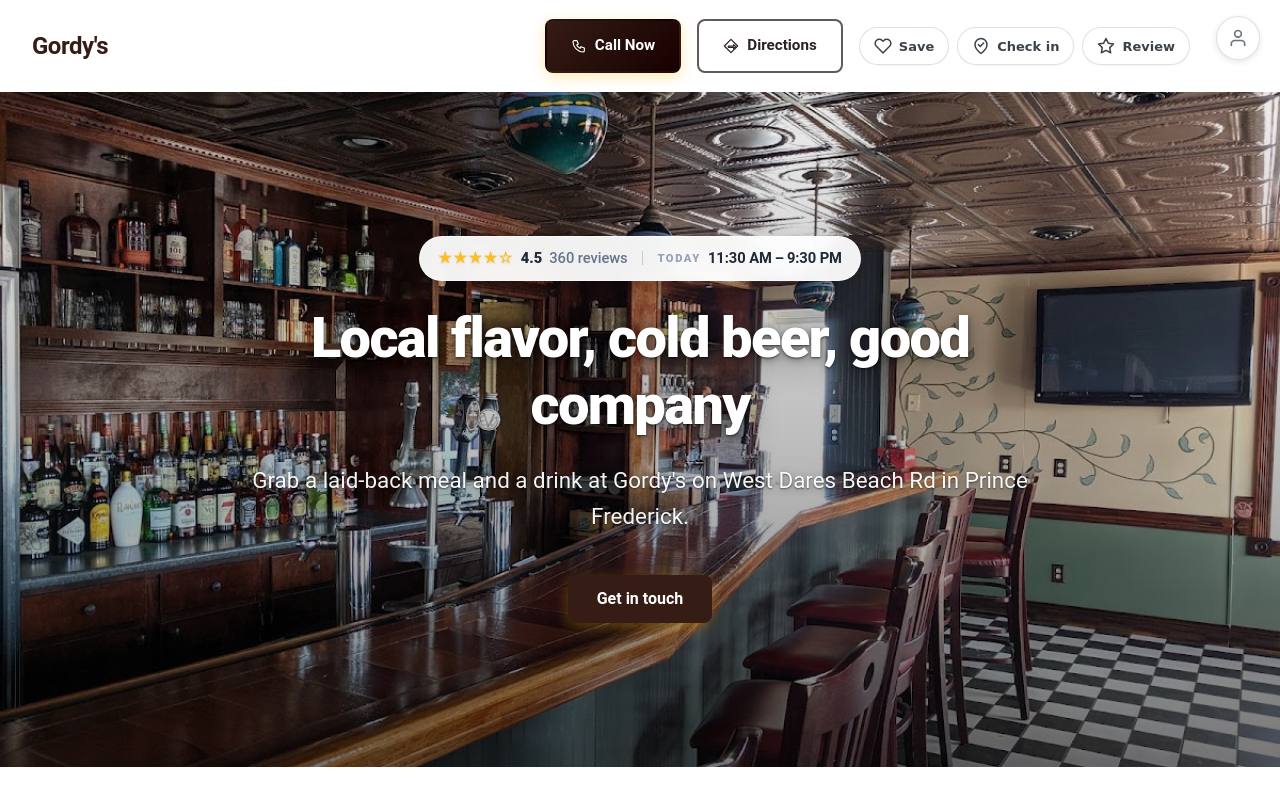 Preview of your live website