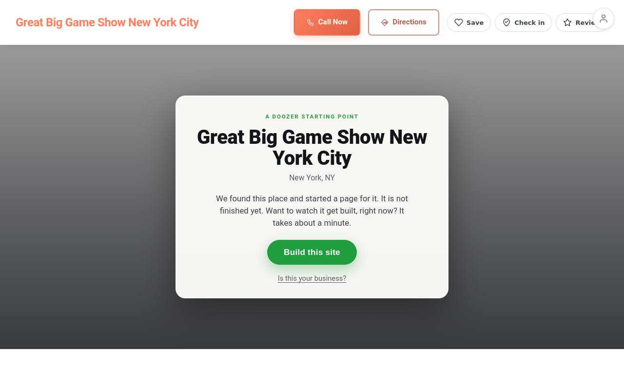 Preview of your live website