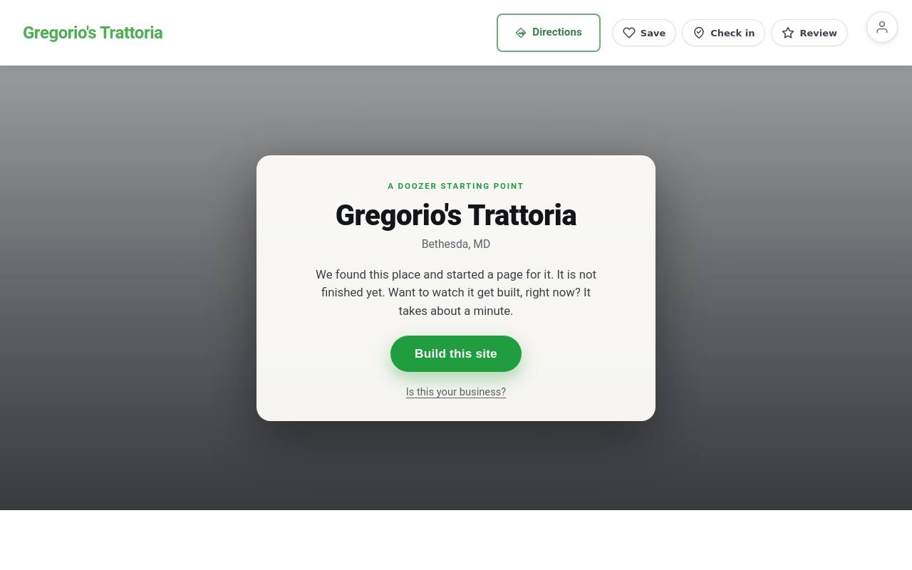 Preview of your live website
