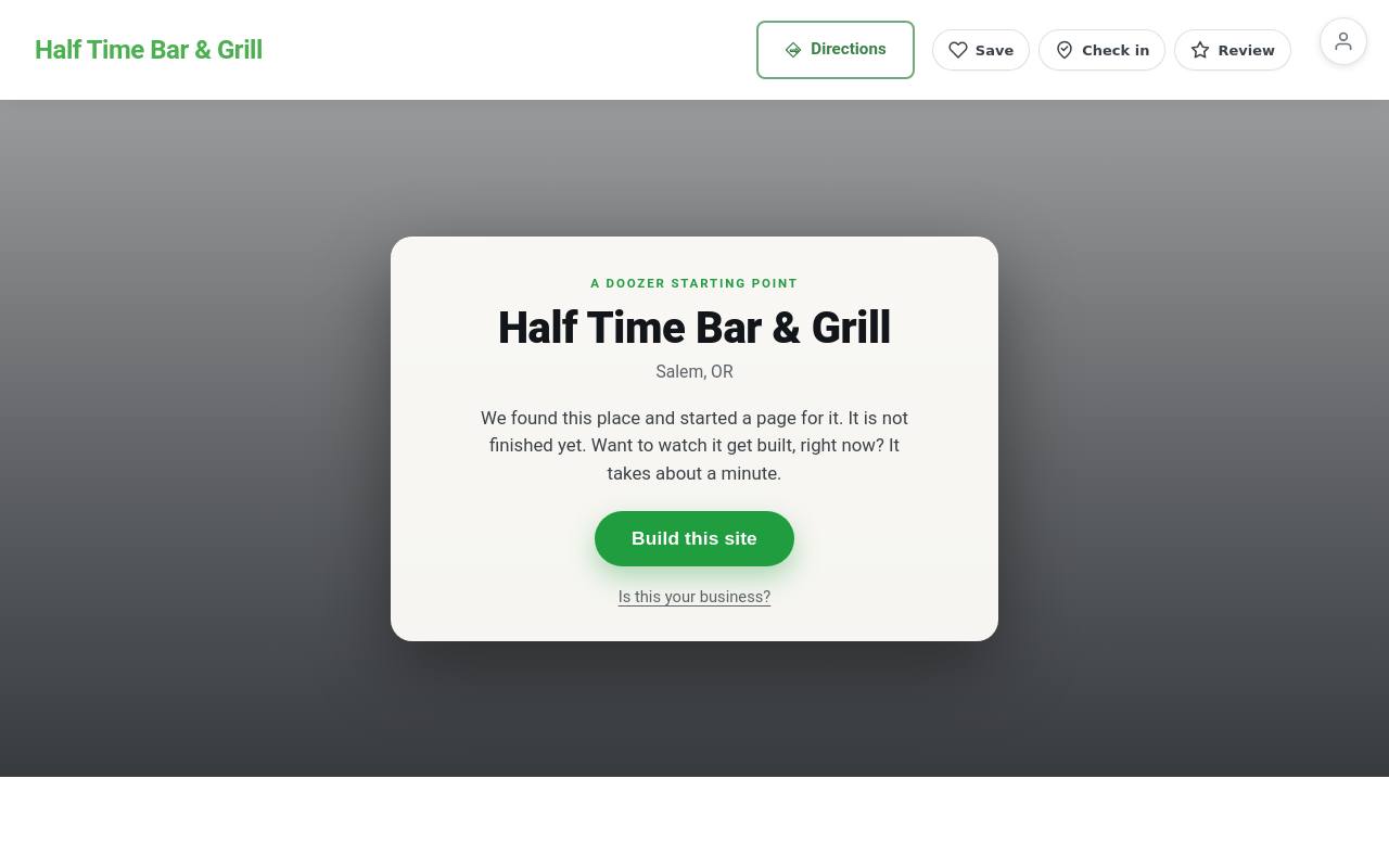 Preview of your live website
