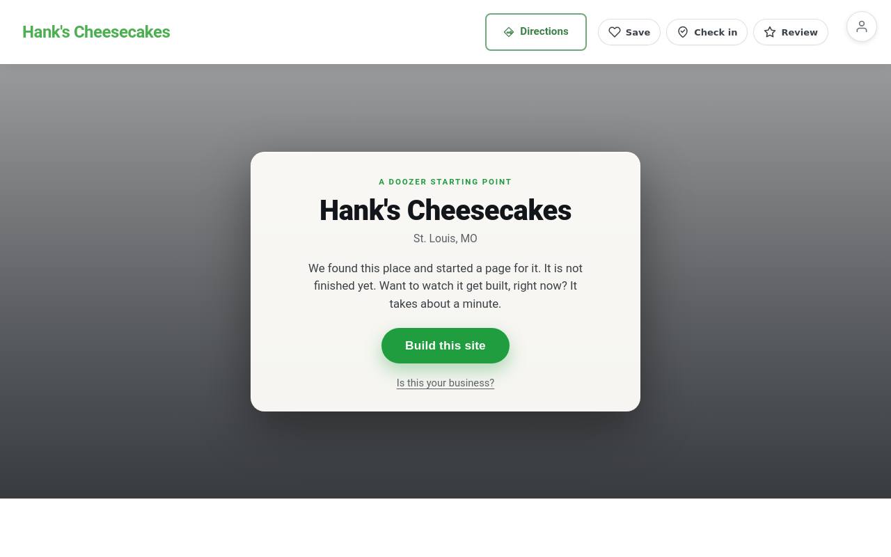 Preview of your live website