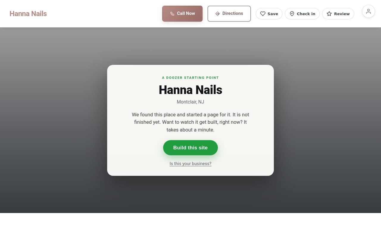 Preview of your live website