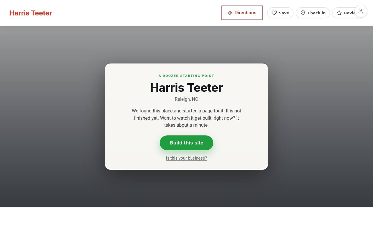 Preview of your live website