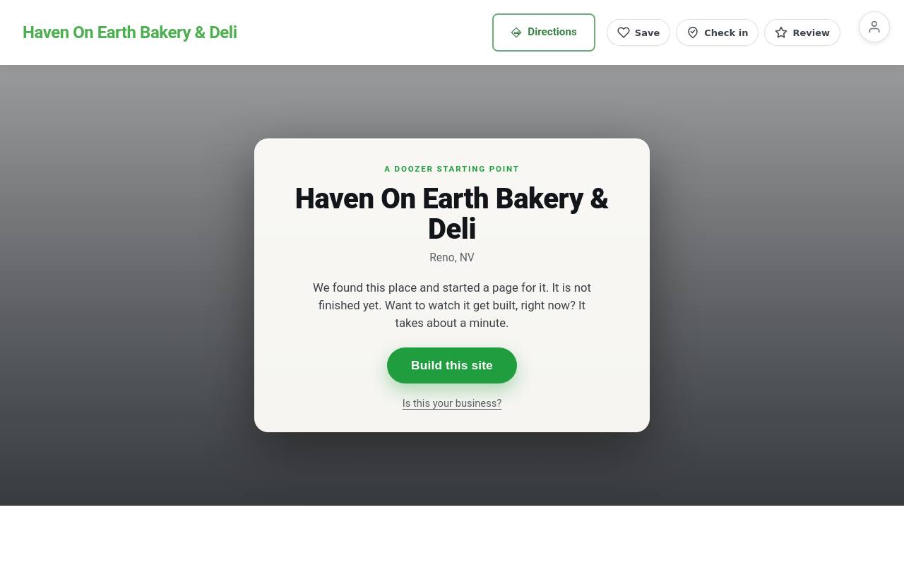 Preview of your live website