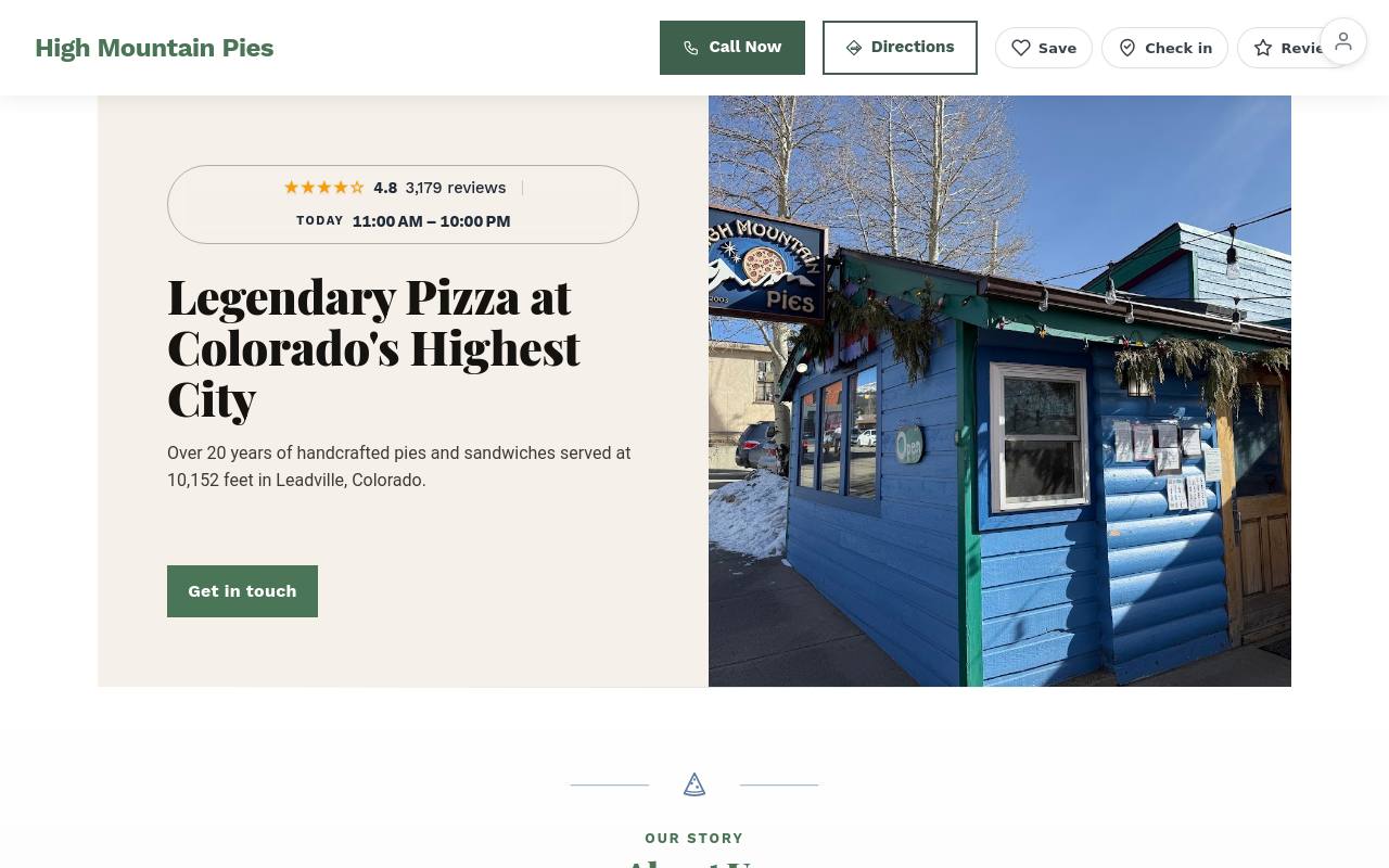 Preview of your live website