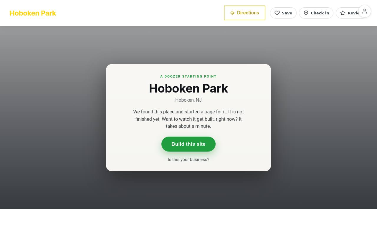 Preview of your live website