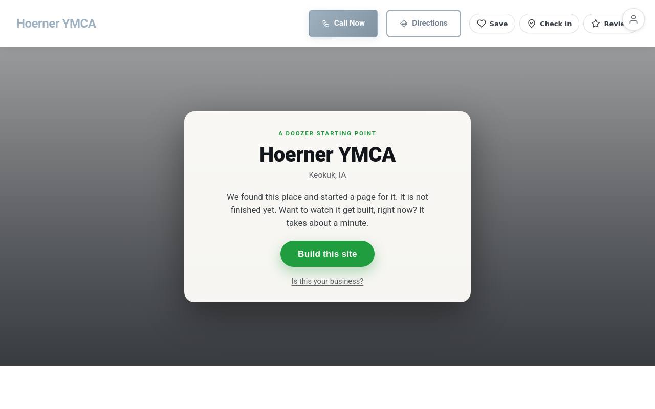 Preview of your live website