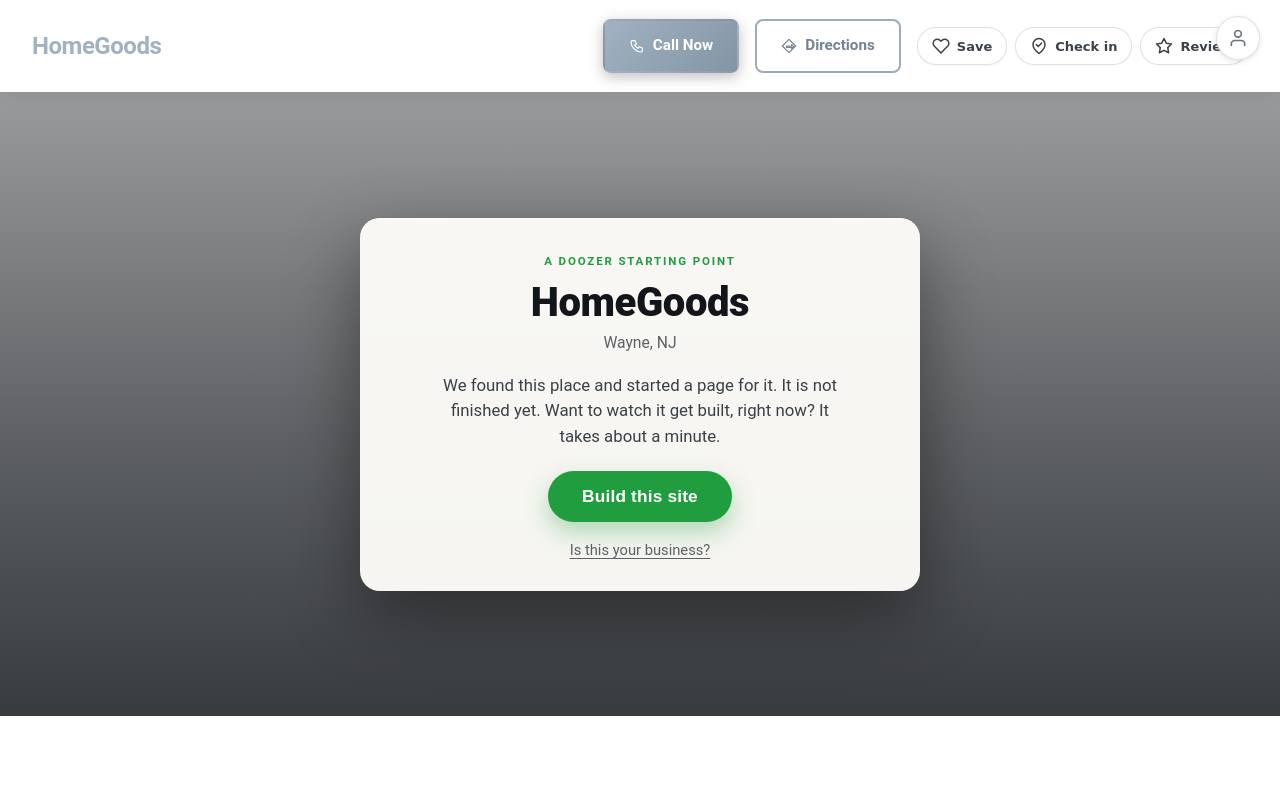 Preview of your live website