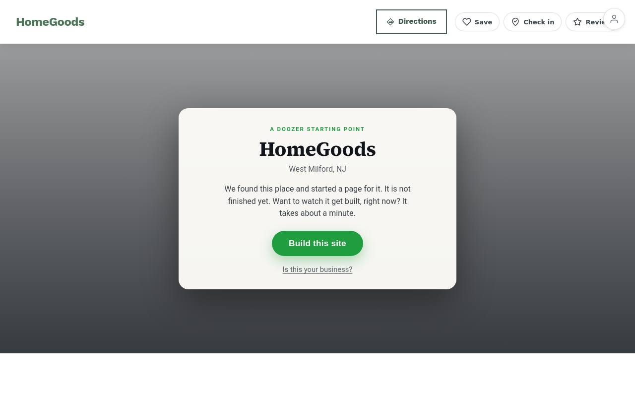 Preview of your live website