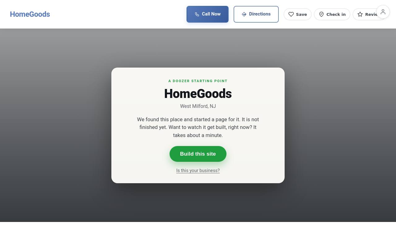 Preview of your live website