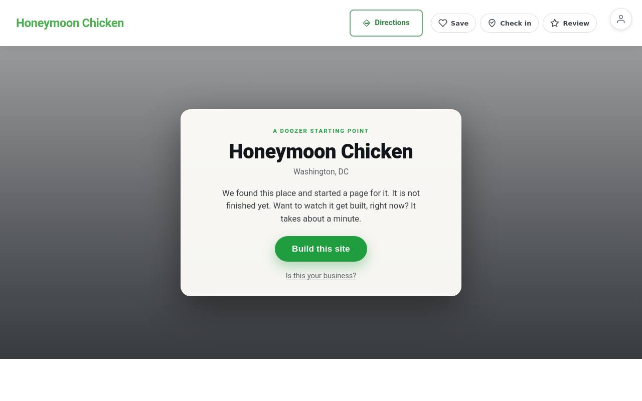 Preview of your live website