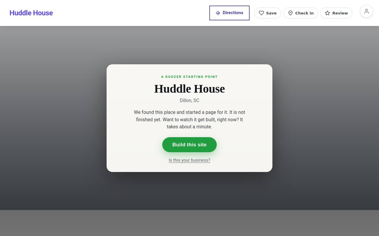 Preview of your live website