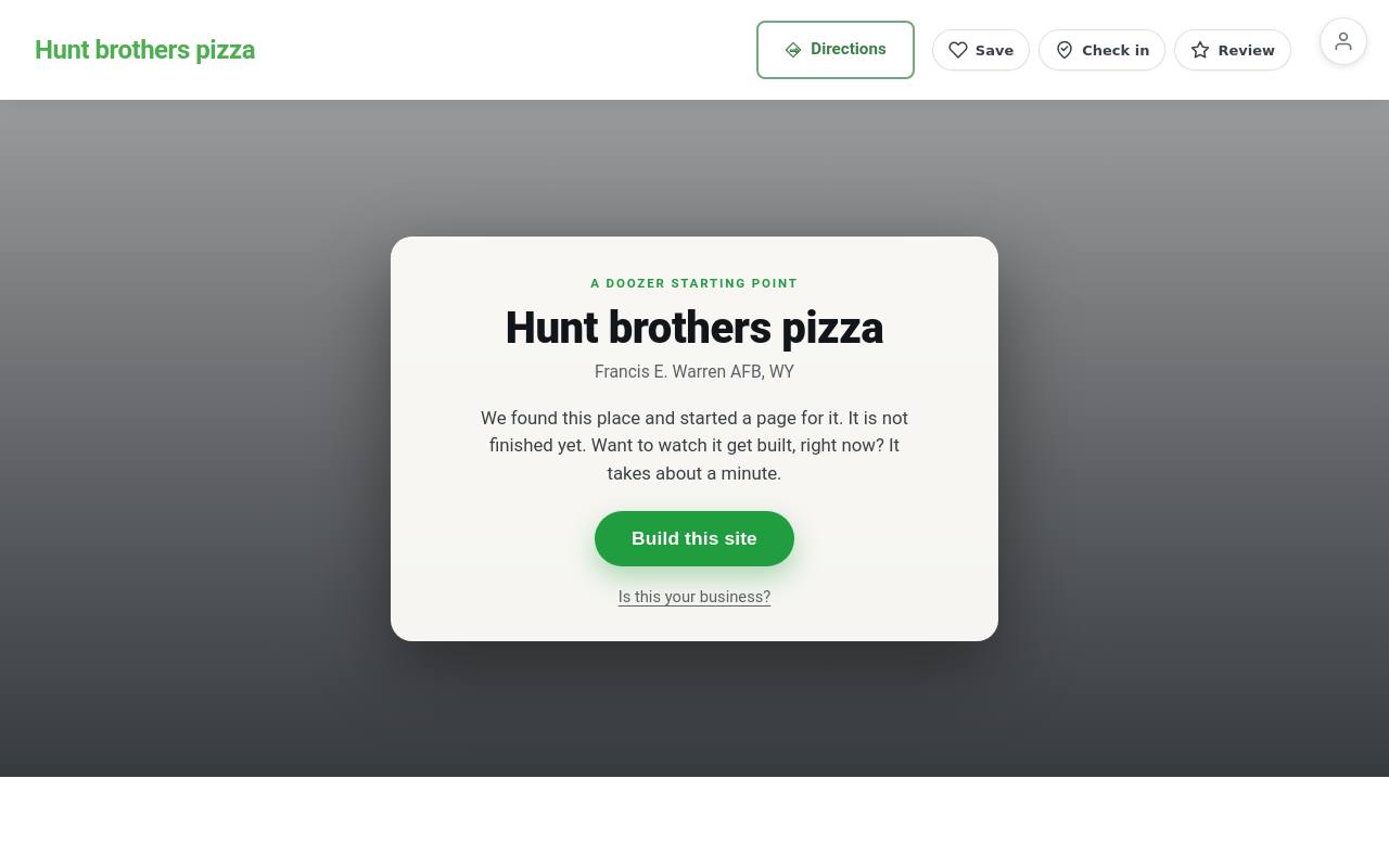 Preview of your live website