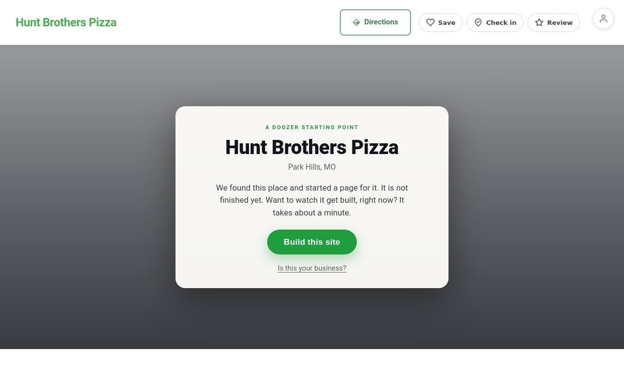 Preview of your live website