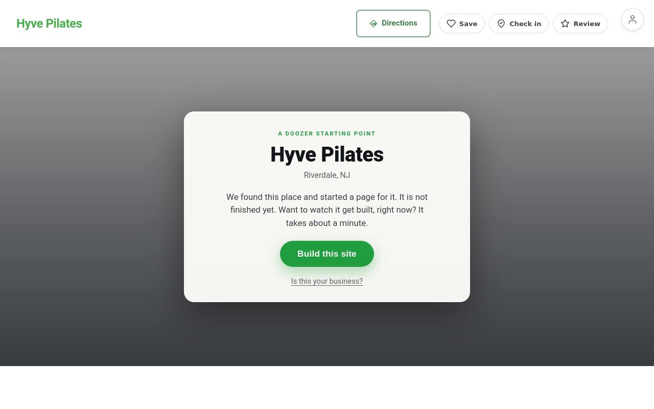 Preview of your live website