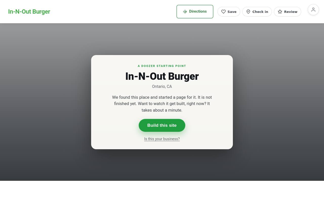 Preview of your live website