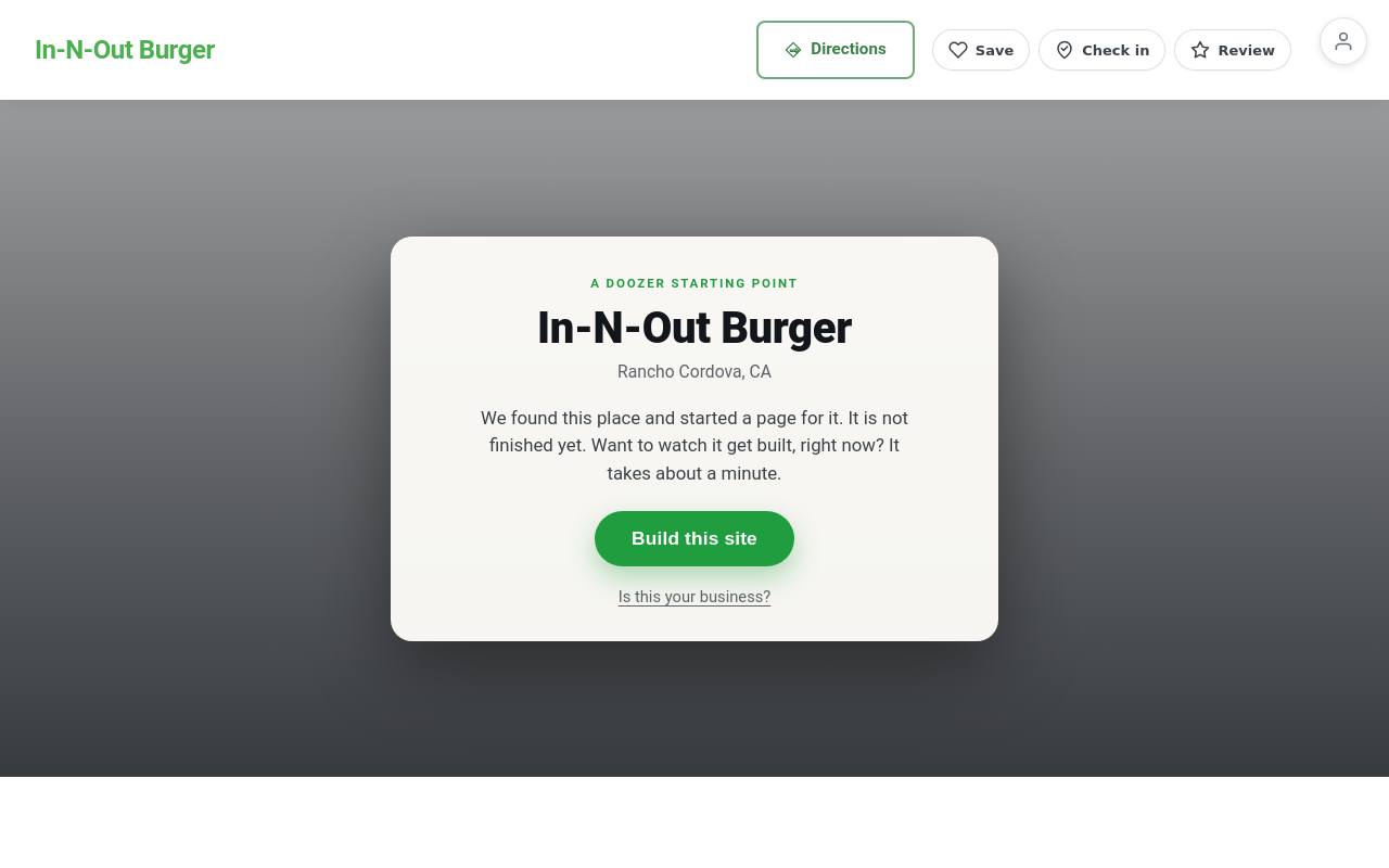Preview of your live website