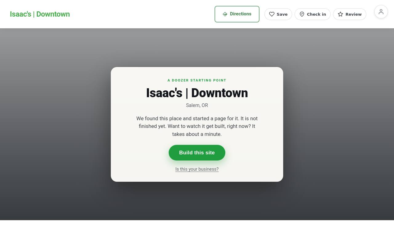 Preview of your live website
