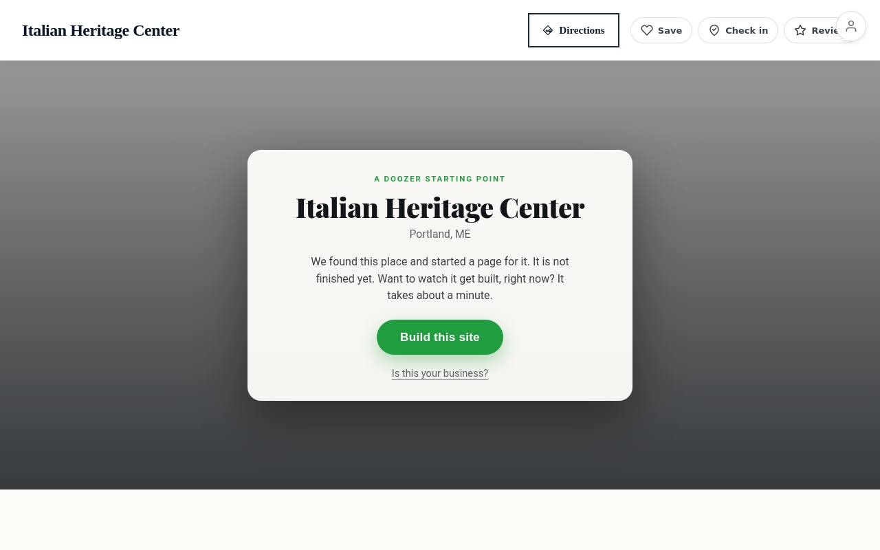 Preview of your live website