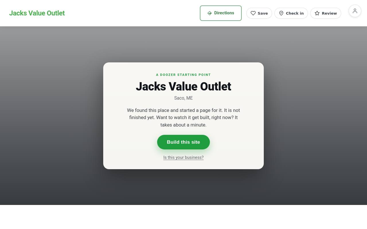 Preview of your live website