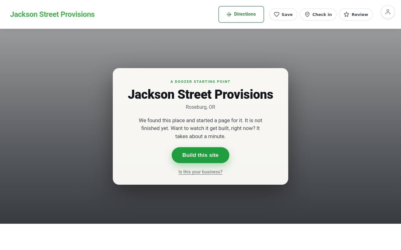 Preview of your live website