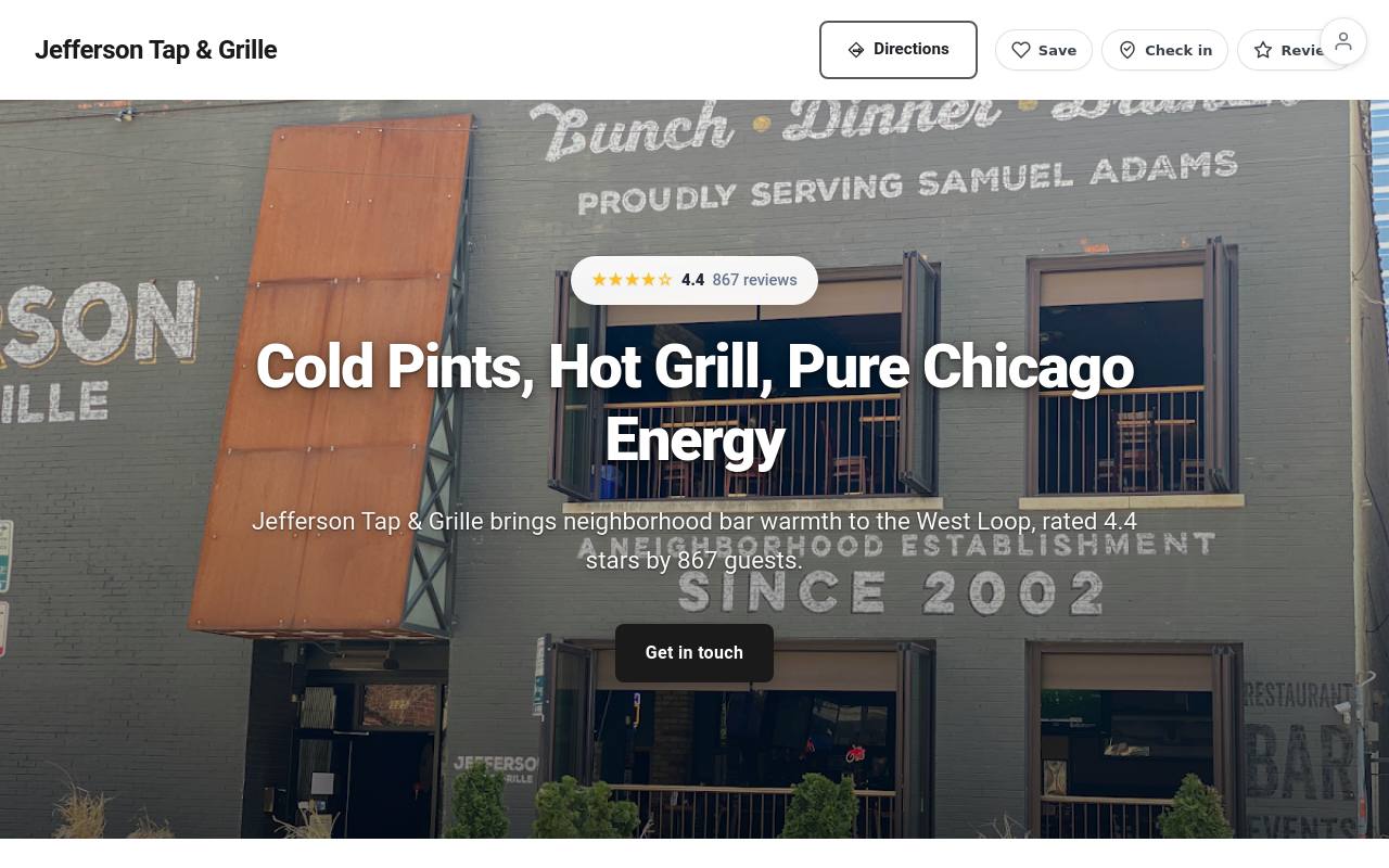 Preview of your live website