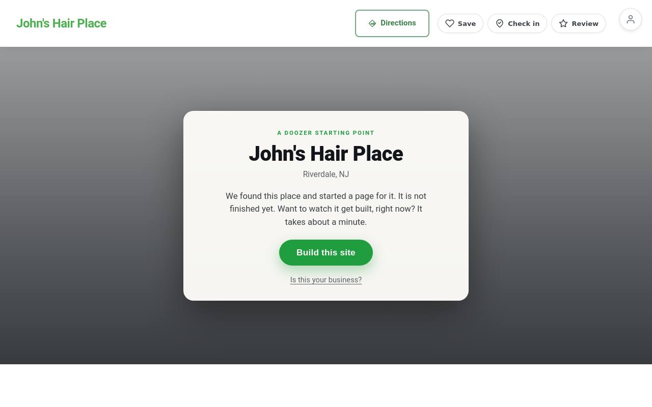 Preview of your live website