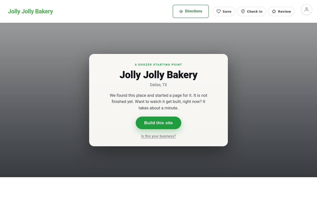 Preview of your live website