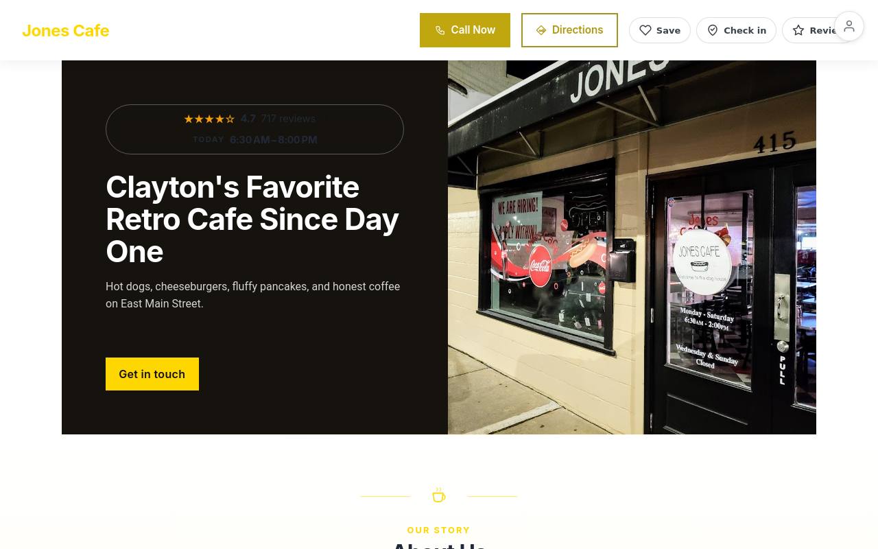 Preview of your live website