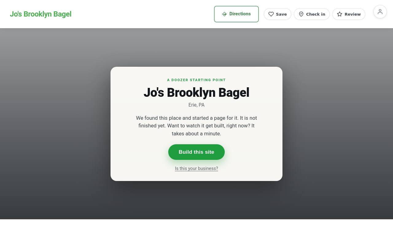 Preview of your live website