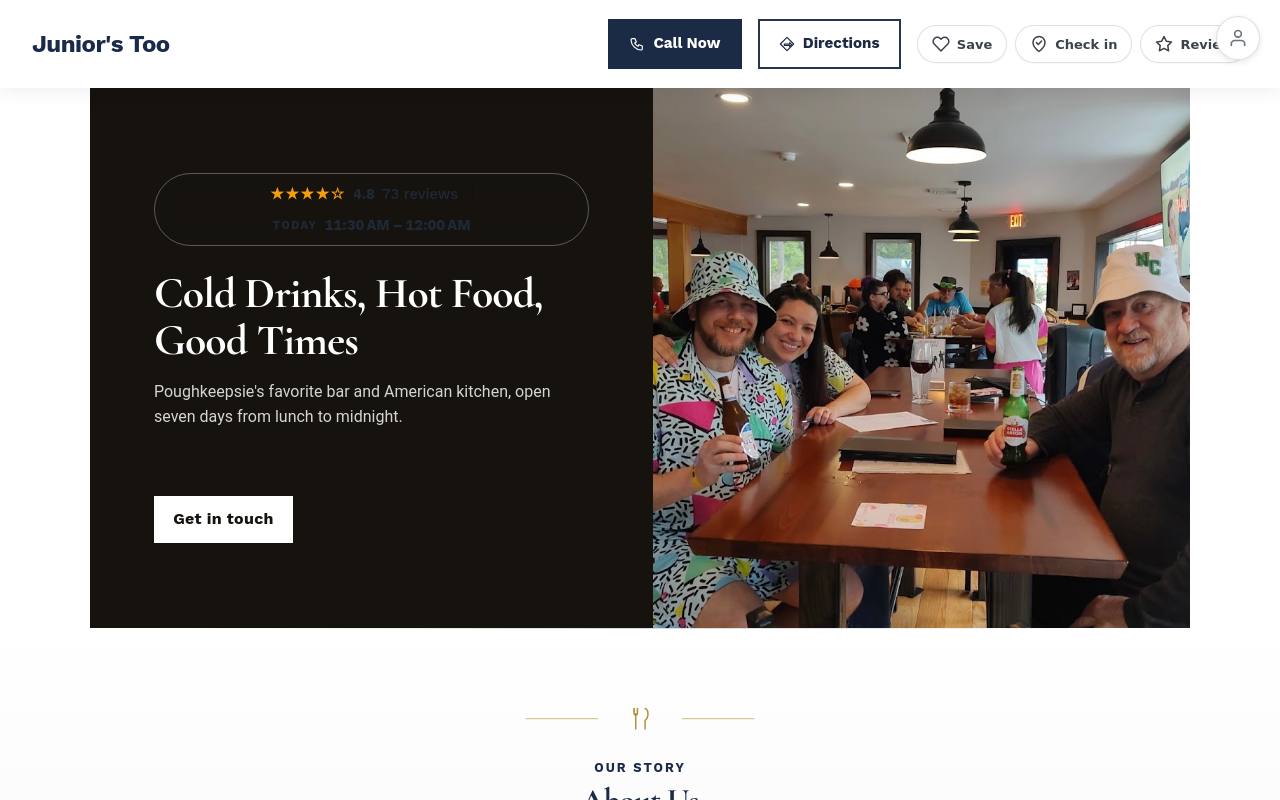 Preview of your live website