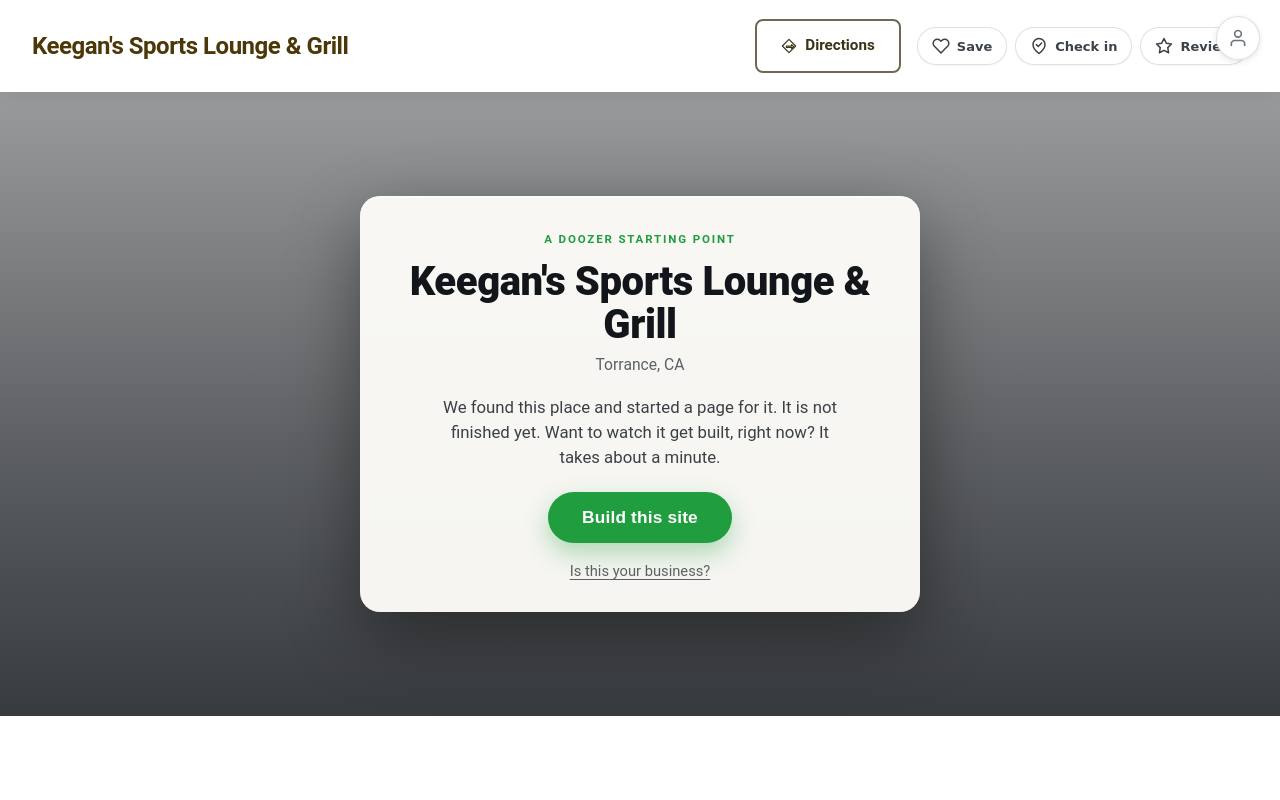 Preview of your live website