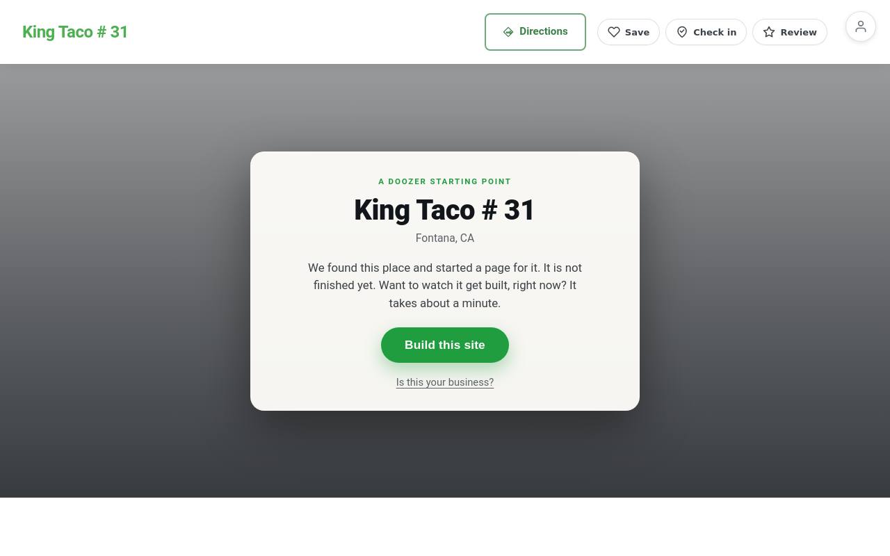 Preview of your live website