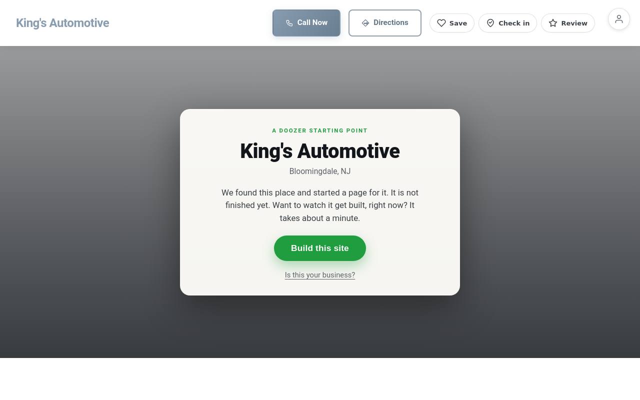 Preview of your live website