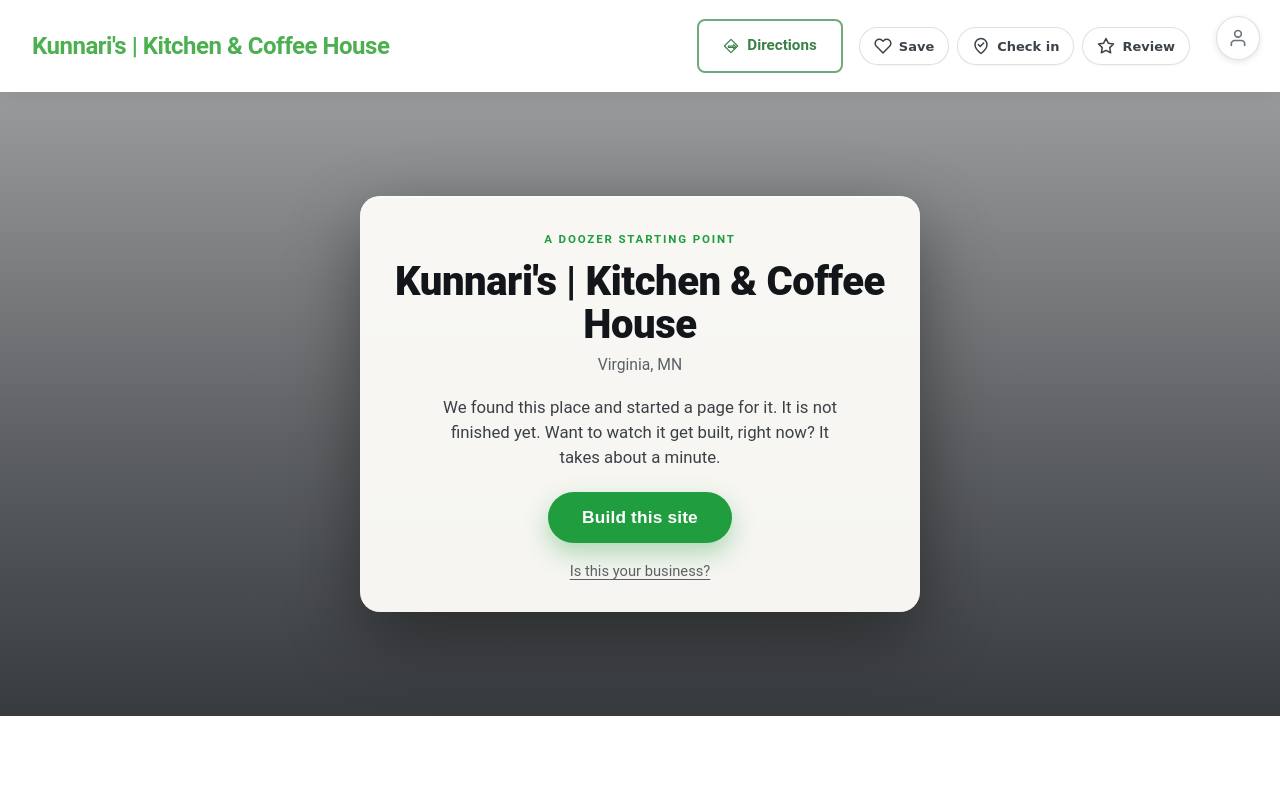 Preview of your live website