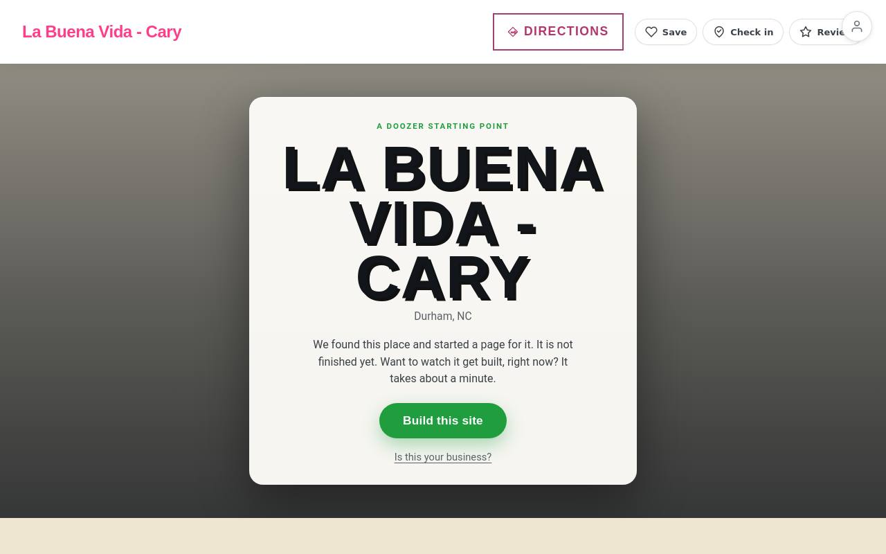 Preview of your live website