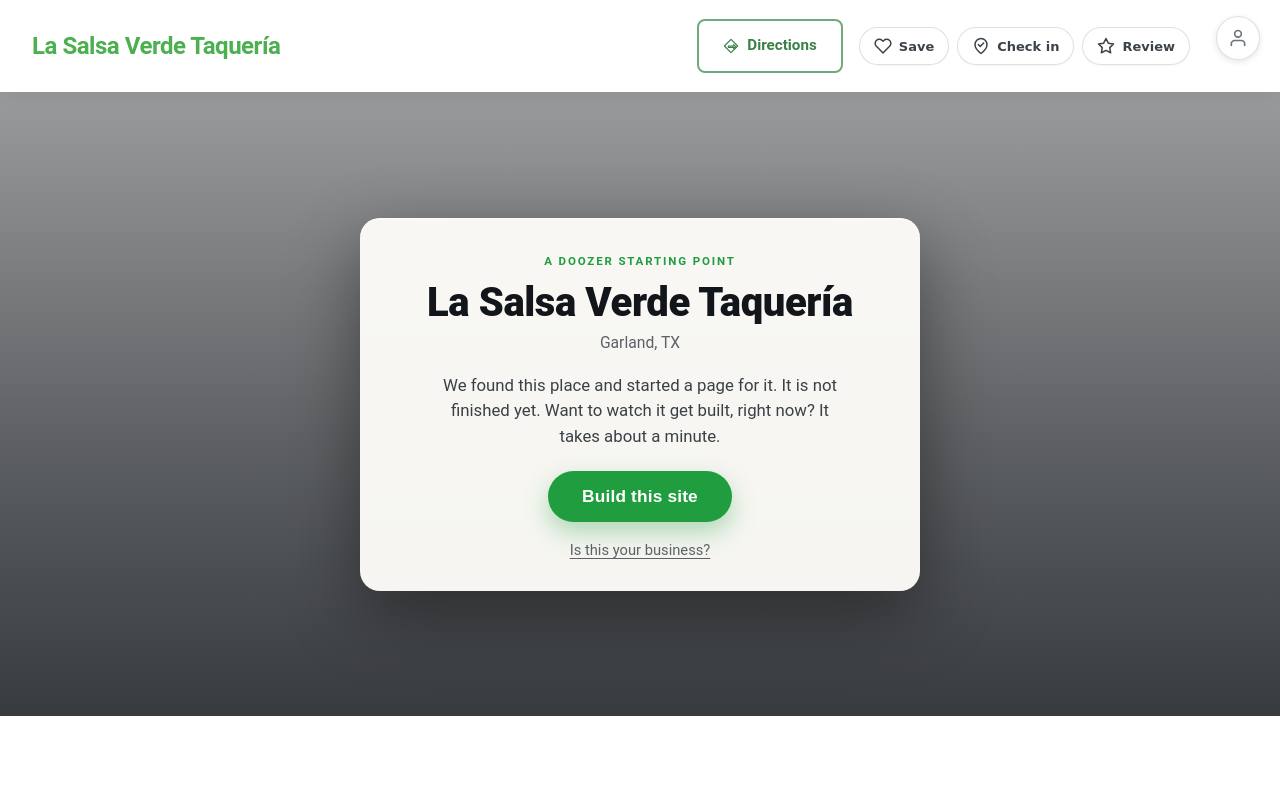 Preview of your live website