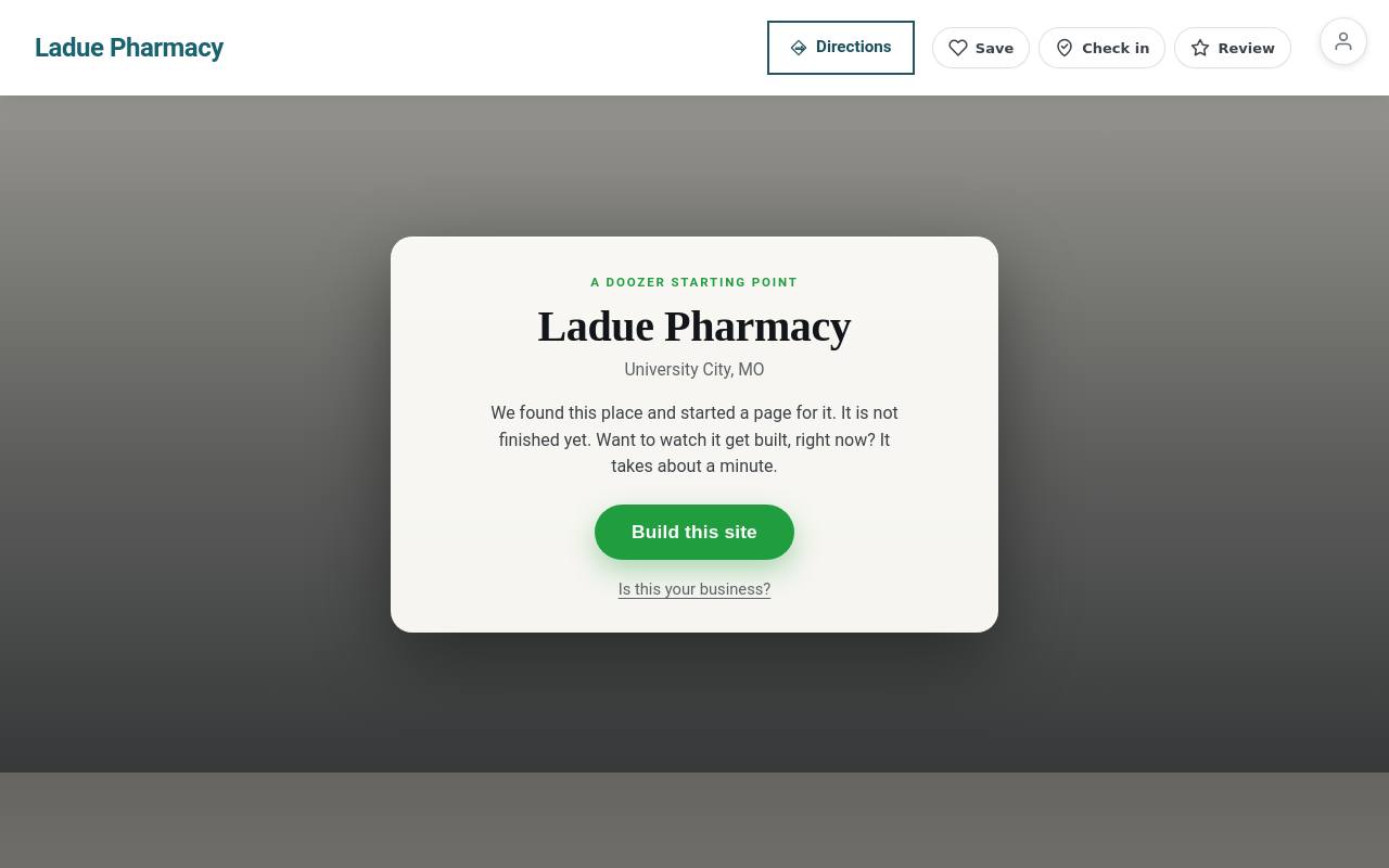 Preview of your live website